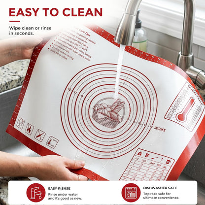 XL Silicone Pastry Mat for Baking Dough Mat, Extra Large 28x20 inches Grey