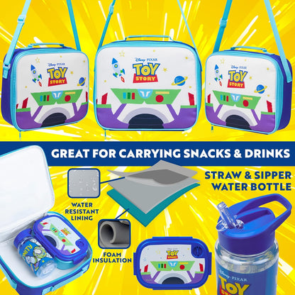 Get Trend SpongeBob Squarepants Water Bottle Lunch Box Lunch Bag Kids Set 3 Pcs Insulated Snack Bag for School Travel Gifts for Kids (Blue SpongeBob)