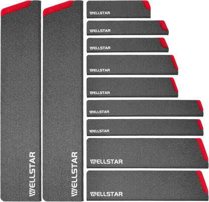WELLSTAR Knife Edge Guards 8 Inch, Universal Blade Covers, BPA Free ABS Protective Blade Sheaths, Non-Scratch Felt Lining Kitchen Knives Covers (Knives not included)
