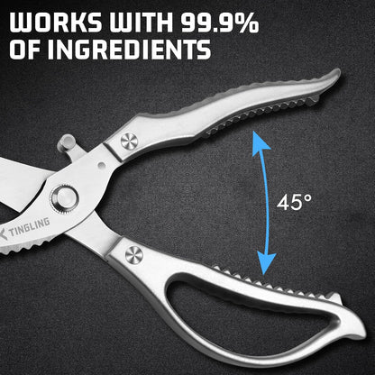 Kitchen Scissors for Food All Purpose: Heavy Duty Poultry Shears for Chicken Bone and Meat, Stainless Steel Cooking Scissors
