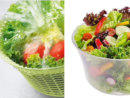 Leifheit Comfortline Signature Salad Spinner – Ergonomic Left/Right-Handed Spin, Non-Slip Base, Fast Gentle Drying, Multi-Use Bowl for Serving, Durable Hygienic White Plastic Design