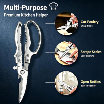 Heavy Duty Poultry Shears, Multi-functional Kitchen Scissors