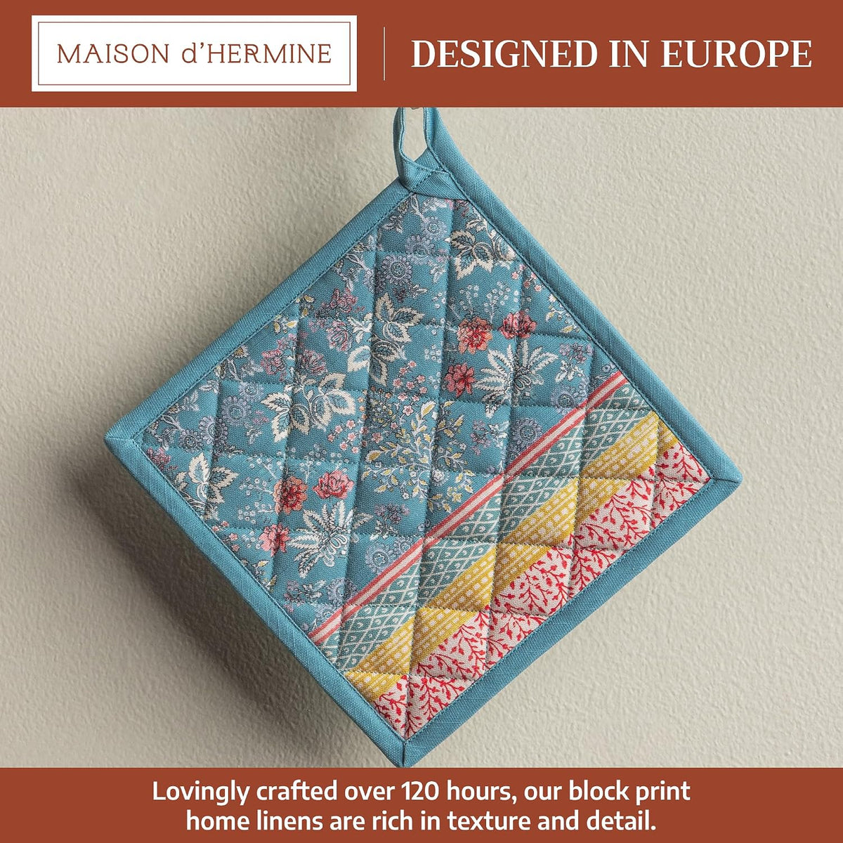 Maison d' Hermine Pot Holders 100% Cotton Potholders (8" x 8") - Colors A