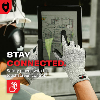 NoCry Cut Resistant Work Gloves For Men & Women, Nitrile Waterproof Palms