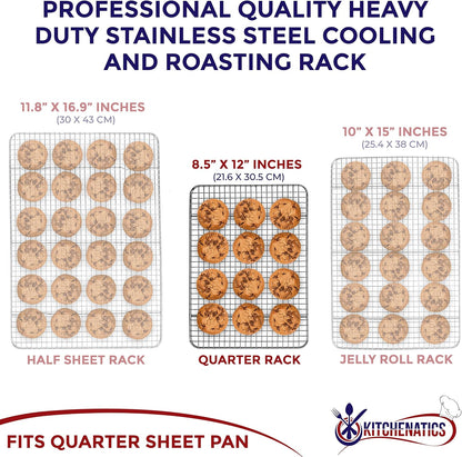 Kitchenatics 4-Tier Stackable Cooling Rack Space Saving Baking Set, 15x10"