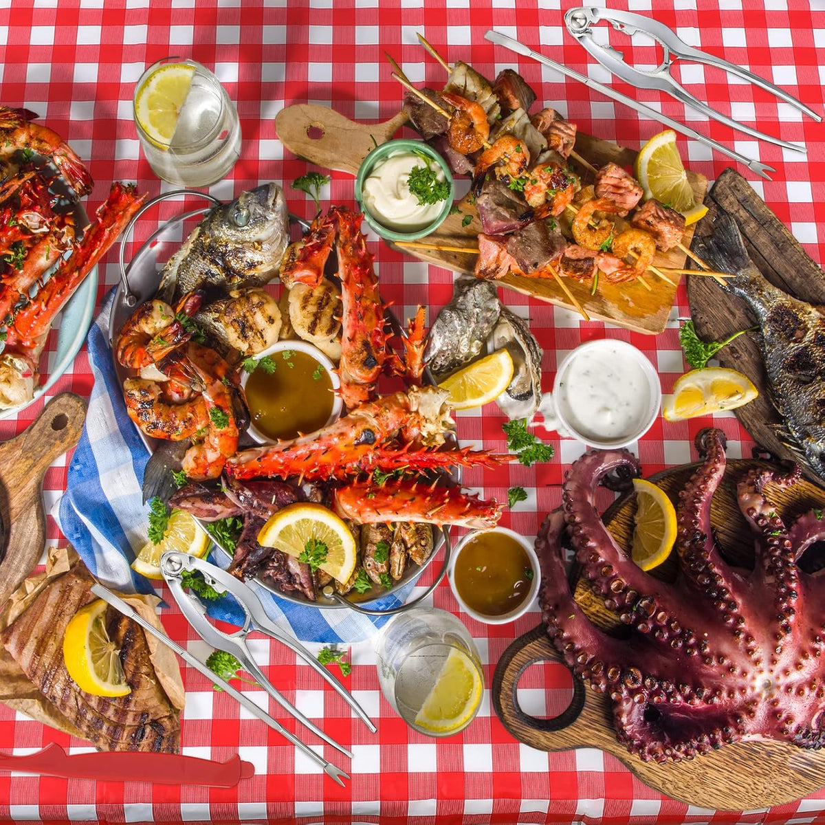 Mepase Seafood Boil Crab Cracker Tool Kit, Red
