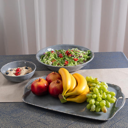 Melamine Serving Platters, set of 2, 17" x 10" Large Reusable BPA Free Rectangular Party Tray/Platters for Serving Appetizers, Fruits On Christmas and all Occasions,Red