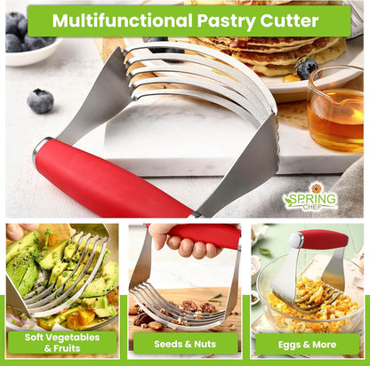 Spring Chef XL Pastry Blender, Durable Dough Blender For Baking - Black