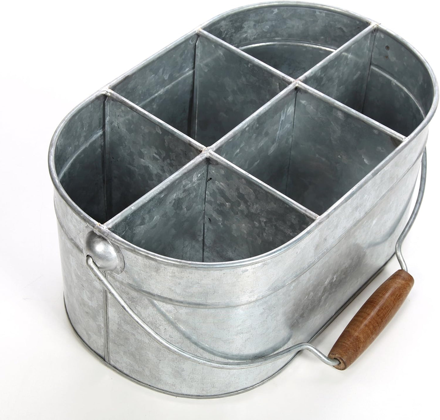 Hosley Galvanized Carry All Kitchen Utensil Caddy Serve Ware 13 Inch Long. Ideal for Floral Arrangements Party Garden Patio. O4