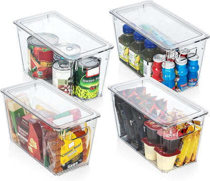 CLEARSPACE Plastic Storage Bins with Lids XL – Perfect Kitchen Organization or Pantry Storage – Fridge Organizer, Pantry Organization and Storage Bins, Cabinet Organizers