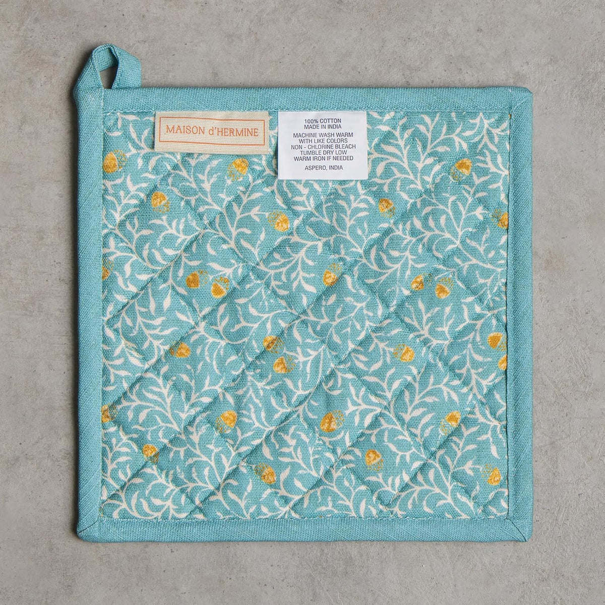Maison d' Hermine 100% Cotton Oven Mitt & Pot Holder Set (7.5"x13" & 8"x8") - Colors C