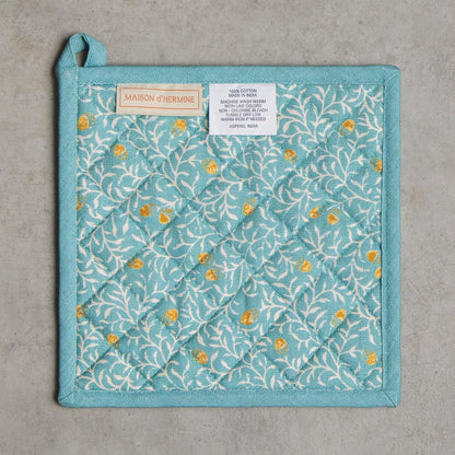 Maison d' Hermine 100% Cotton Oven Mitt & Pot Holder Set (7.5"x13" & 8"x8") - Colors C
