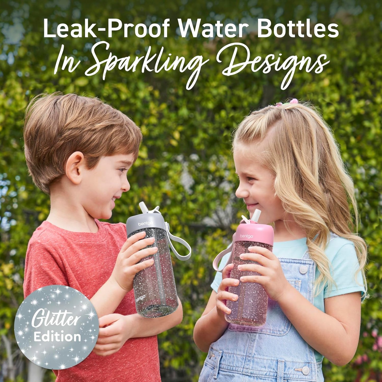 Bentgo Kids Water Bottle - Leak-Proof, Durable Tritan PFAS- & BPA-Free 15 fl oz, Kids/Toddlers Ages 3+ for School & Sports; Bite & Sip Spout, Carrying Handle, Dishwasher Safe (Unicorn)