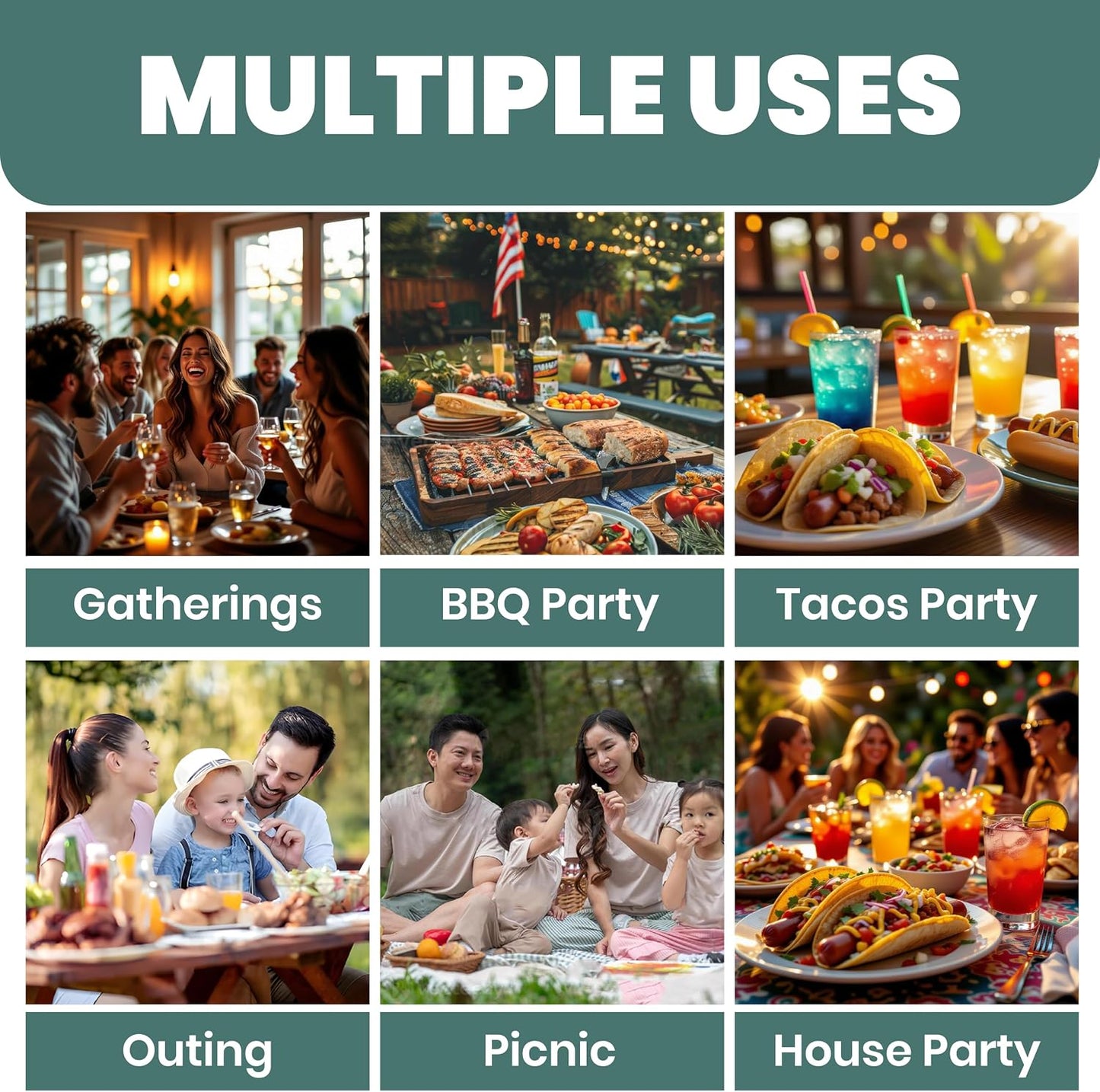 𝐋𝐚𝐫𝐠𝐞 Ice Chilled Condiment Server Caddy with 5 Removable Compartments (2.5 Cup), Clear Garnish Tray with Lids – Fruit, Salad, Taco, Bar Platter – Free Stainless Steel Accesories