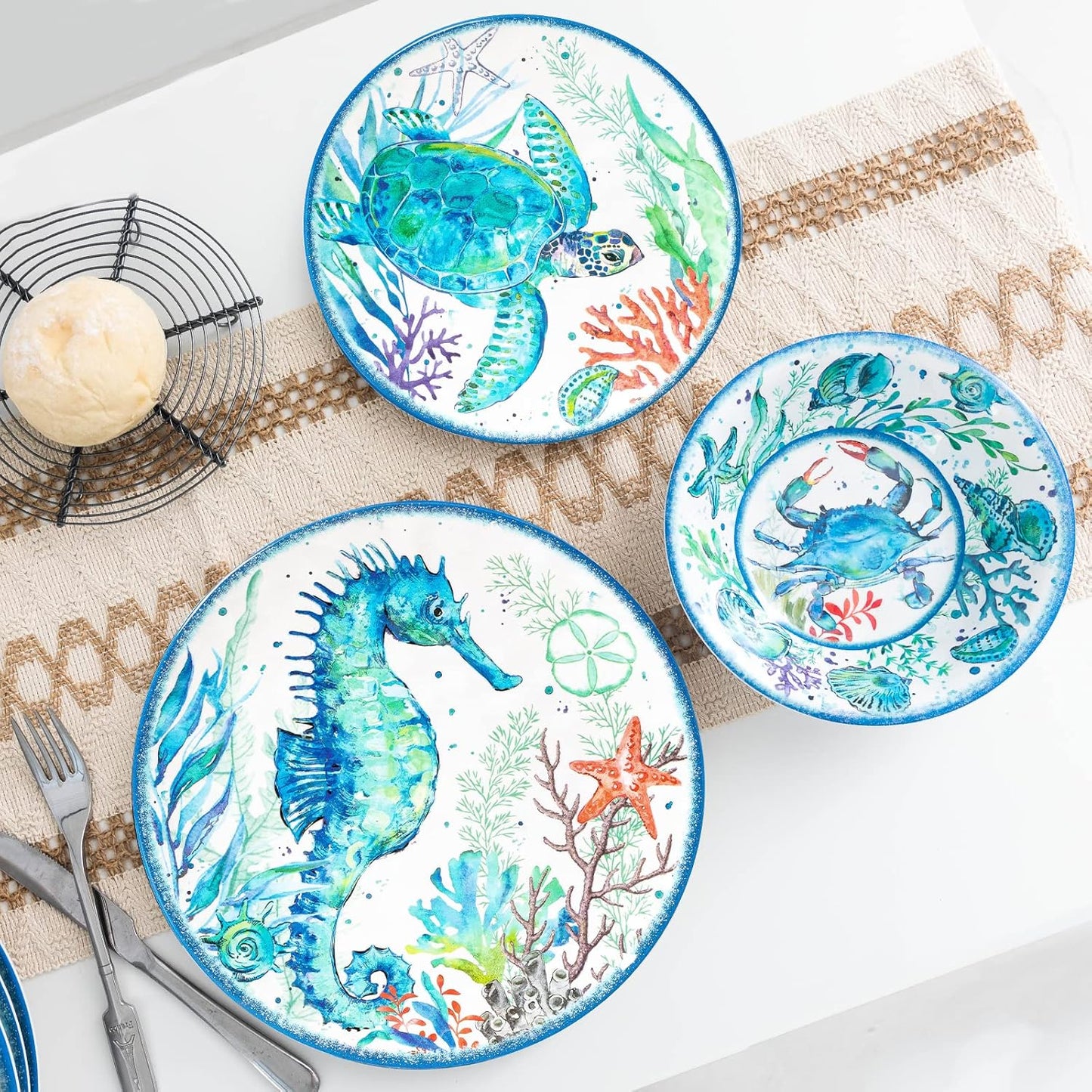 LEHAHA Grilling Prep and Serve Trays, BBQ Serving Platter, Melamine Serving Trays for Food, Set of 2, Great Gift for Father's Day, BBQ Lovers, Prefect for Chrismas Festival and Everyday use.