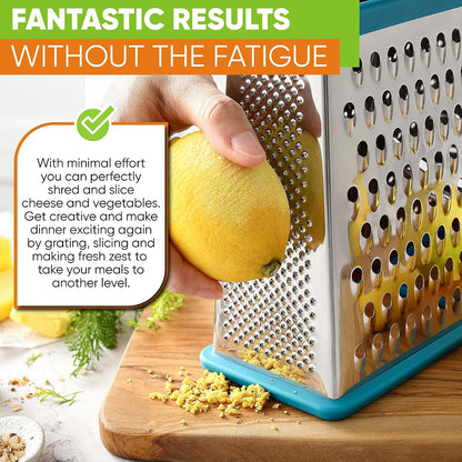 Spring Chef Stainless Steel XL Cheese Grater for Kitchen, Green