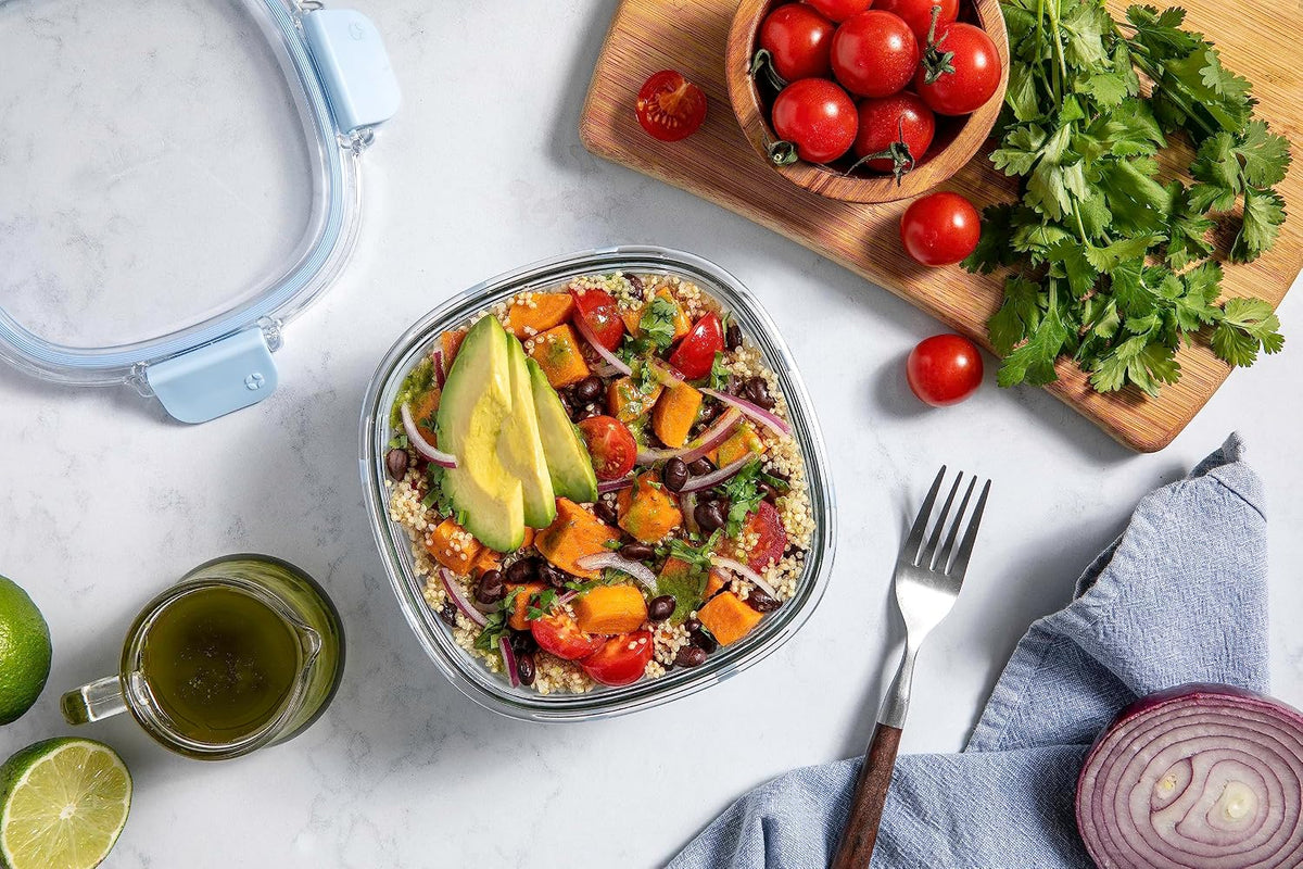 Ello DuraGlass Rounds Glass Food Storage Containers - Meal Prep Bowls with Silicone Sleeve and Airtight Lids, 3 Cup, Gray