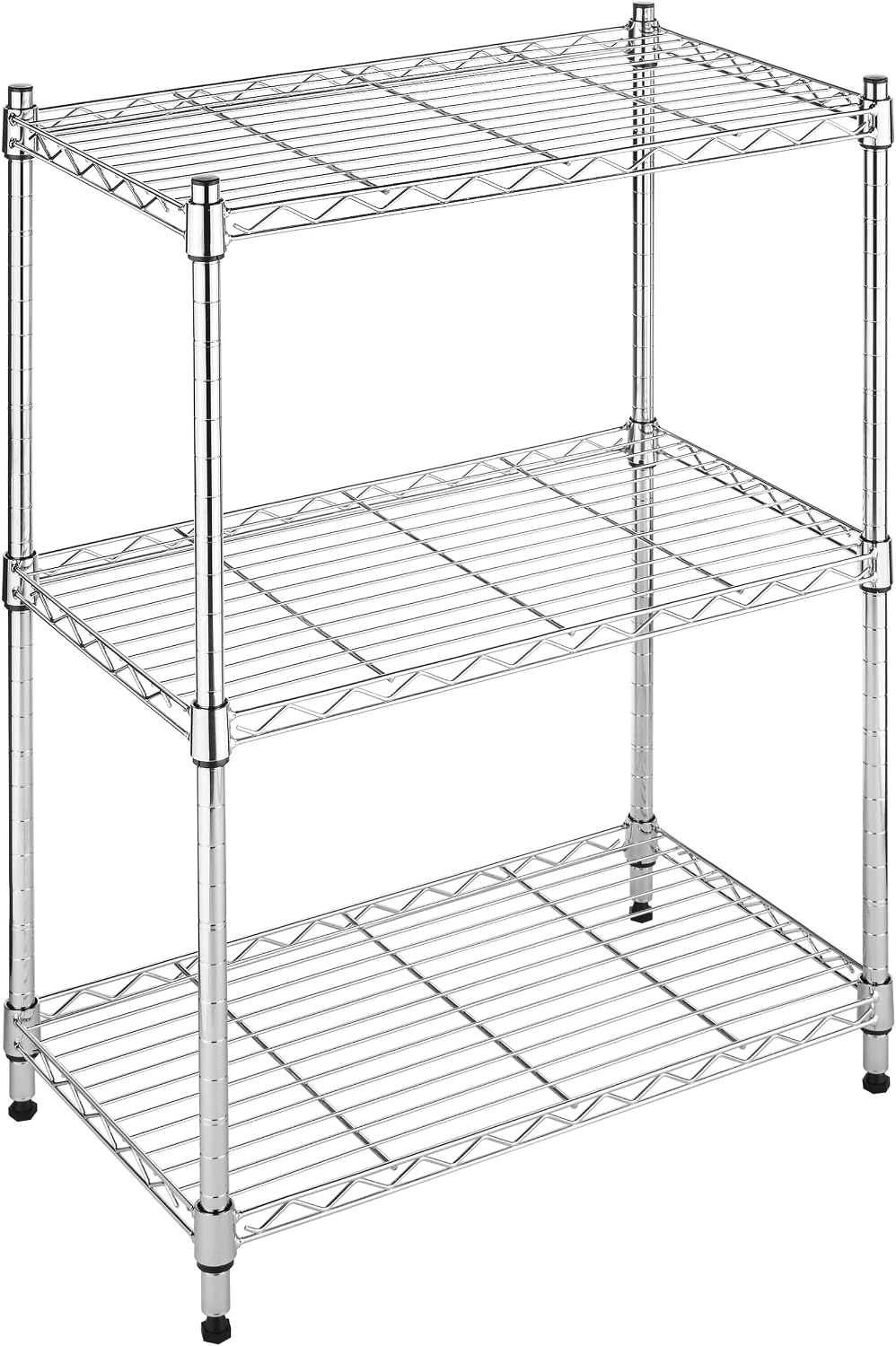 Whitmor 2-Wire Shelving Unit, Metal Storage Shelves, Stacking Shelf with Basket, Easy Assembly Home Organizer for Pantry, Kitchen, Garage, Plant