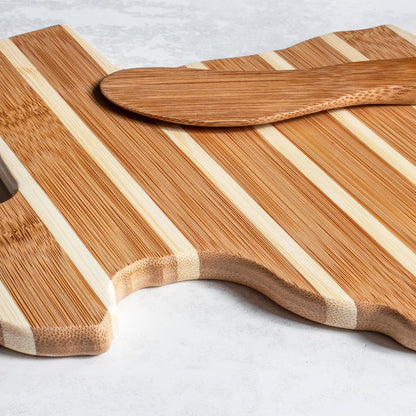 Totally Bamboo California Charcuterie Board with Spreader Knife Gift Set, 11-3/8" x 8-7/8"