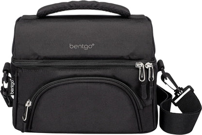 Bentgo Deluxe Lunch Bag - Durable and Insulated Lunch Tote with Zippered Outer Pocket, Internal Mesh Pocket, Padded and Adjustable Straps, & 2-Way Zippers - Fits All Lunch Boxes (Blue)