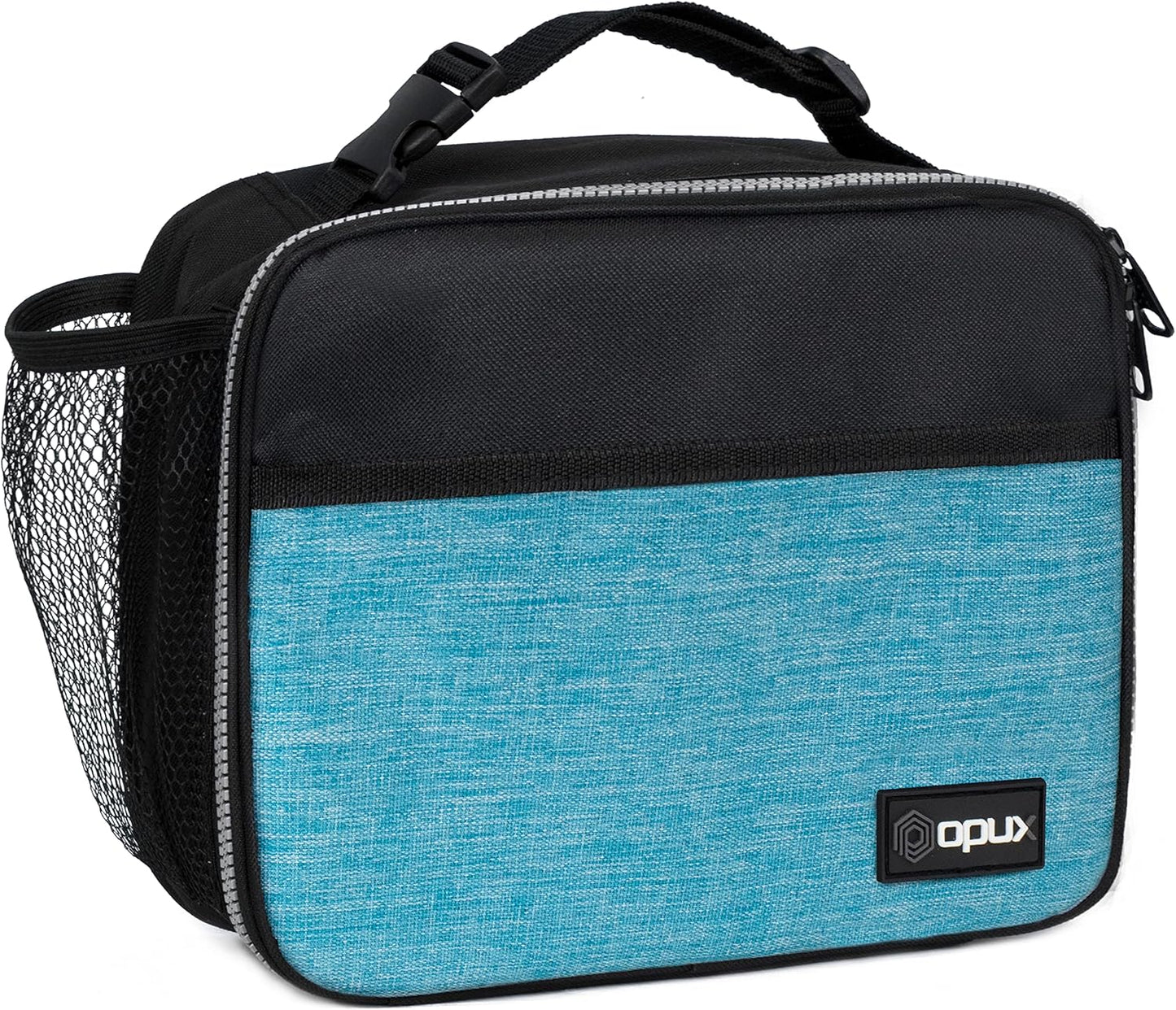 opux Insulated Lunch Bag Kids, Lunch Box for School Boy Girl, Leakproof Small Reusable Compact Soft Mini Cooler Bag, Toddler Small Lunch Boxes Kit Pail with Front Side Pockets (Purple)