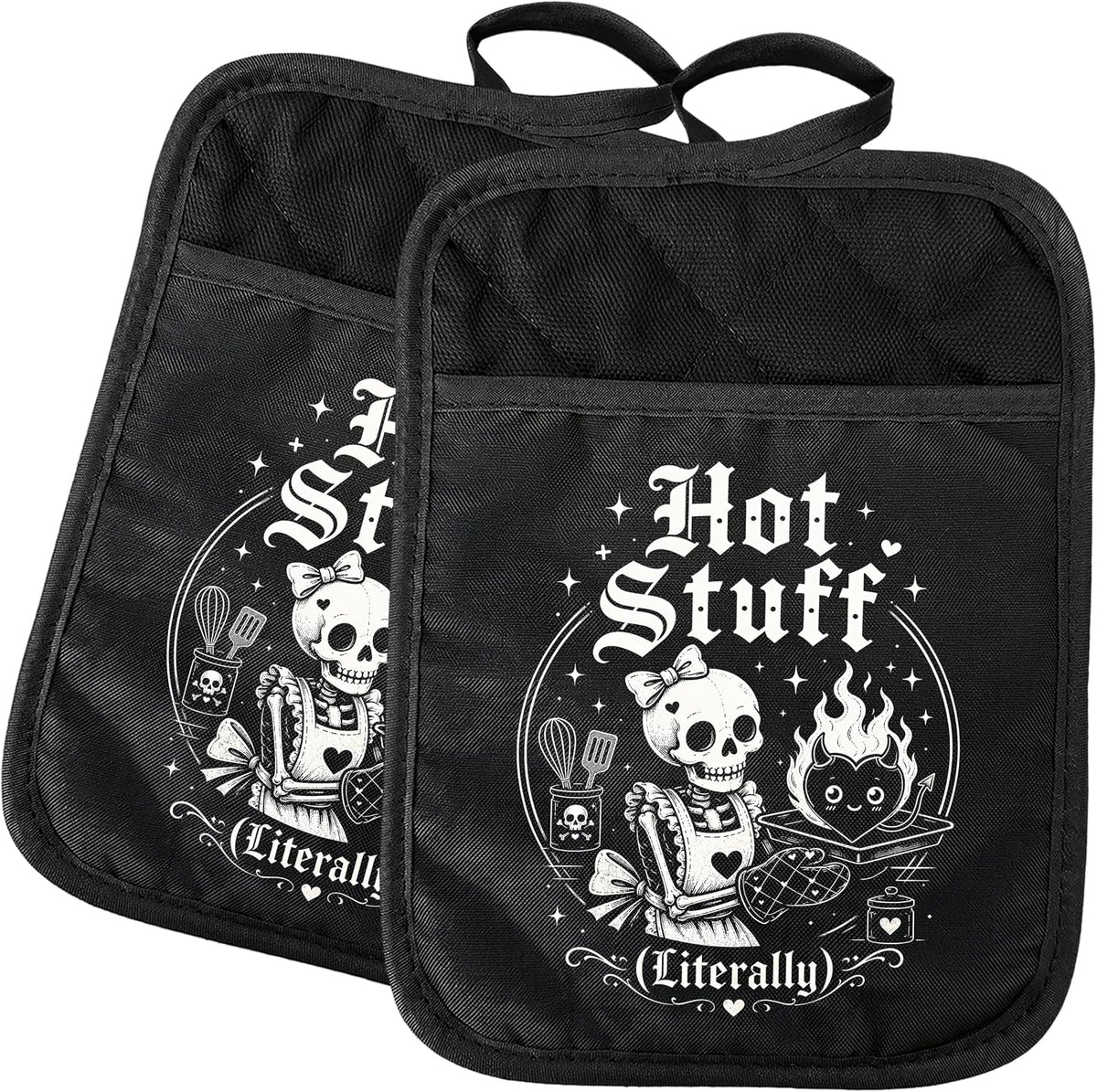 Gothic Cooking Skeleton Chef Pot Holders Heat Resistant