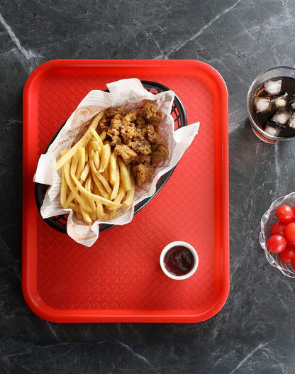 New Star Foodservice Fast Food Tray, Set of 12 (Black, 12 by 16-Inch)