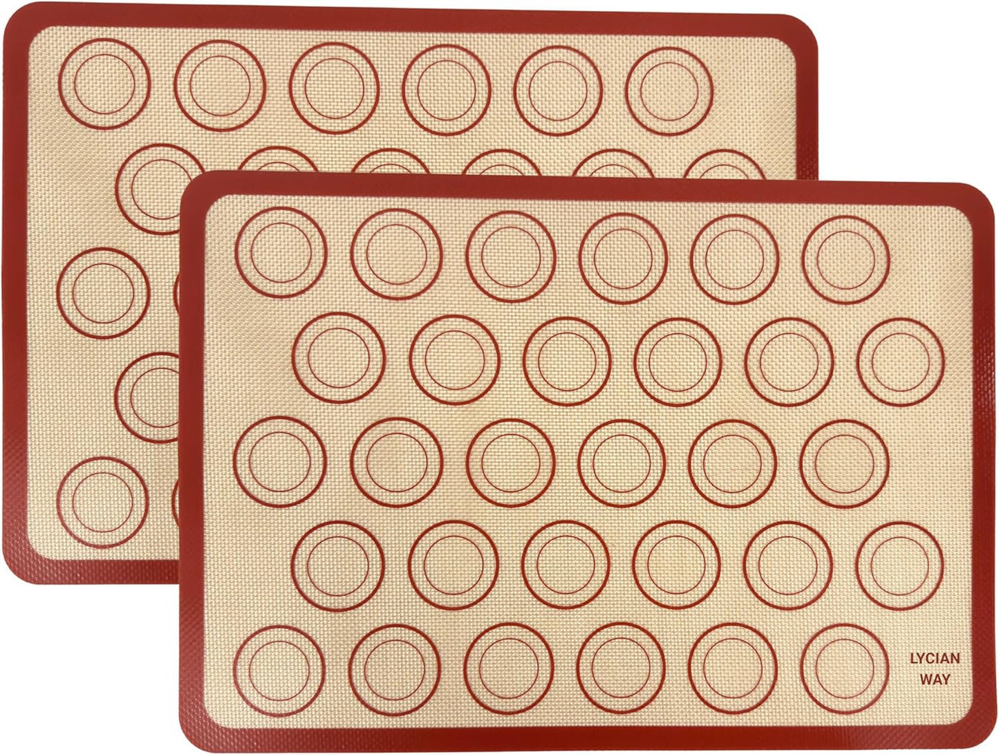 Silicone Pastry Mat with Measurements, 28 x 20 Inch Extra Thick Non-Slip Nonstick XL Baking Mat for Dough Rolling, Kneading, Fondant and Pie, Red