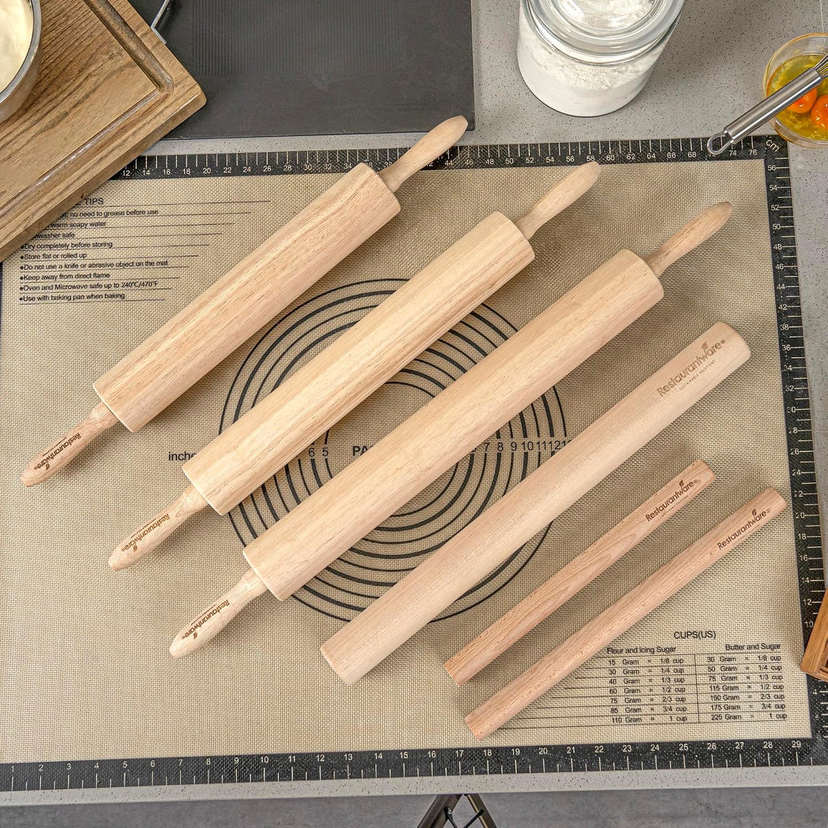 Restaurantware 12 in Wood Beech Asian Dowel Rolling Pin