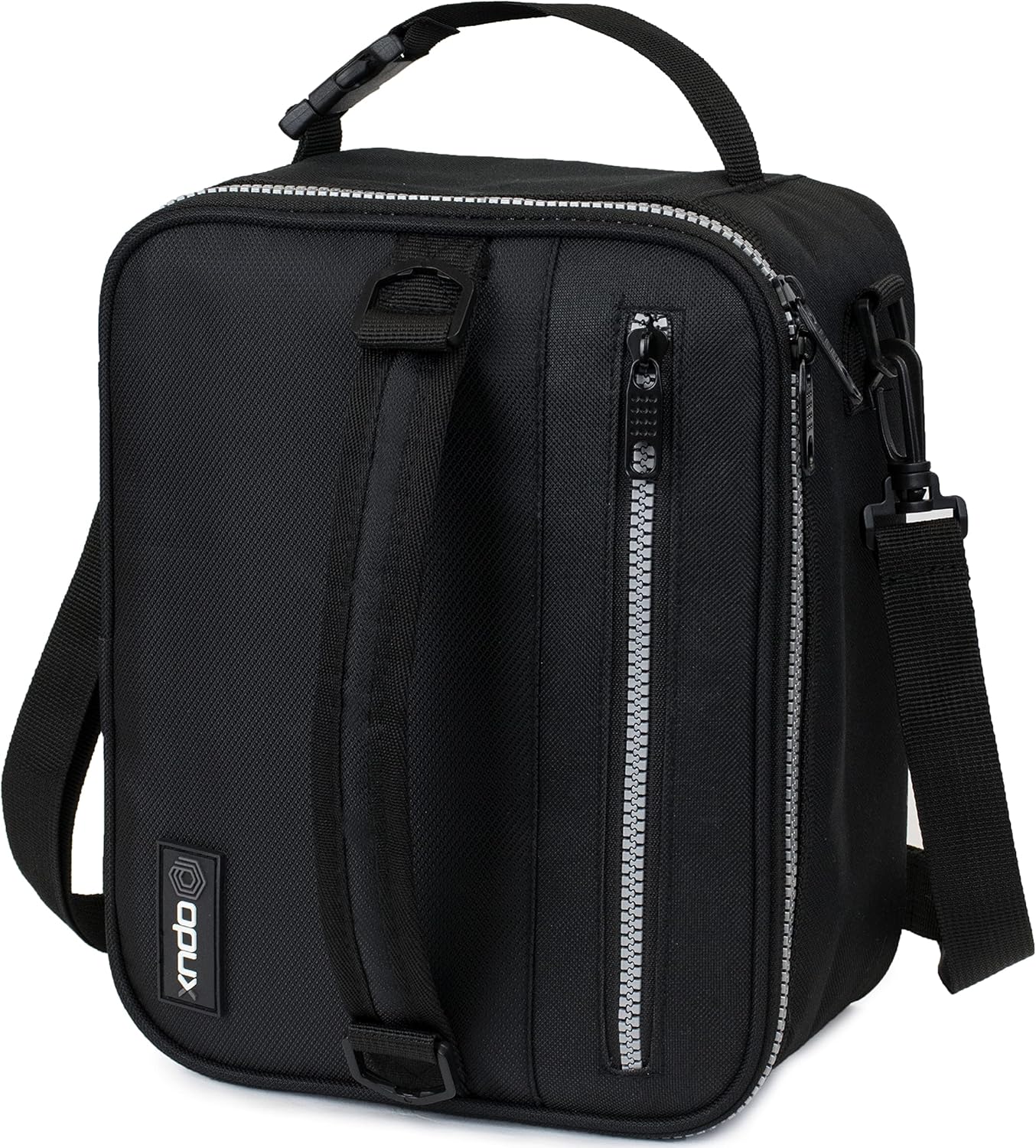 opux Insulated Lunch Box for Men Women Adult, Compact Lunch Bag for Kids Boy Girl Teen, Soft Lunch Cooler Bag for Work School, Leakproof Lunchbox Lunch Pail with Clip-on Buckle, Grey Flowers