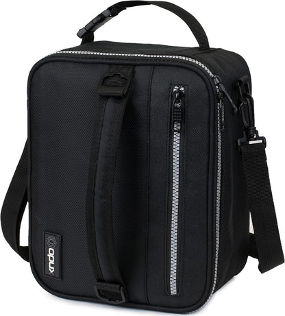 opux Insulated Lunch Box for Men Women Adult, Compact Lunch Bag for Kids Boy Girl Teen, Soft Lunch Cooler Bag for Work School, Leakproof Lunchbox Lunch Pail with Clip-on Buckle, Grey Flowers
