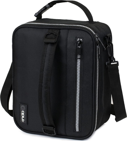opux Insulated Lunch Box for Men Women Adult, Compact Lunch Bag for Kids Boy Girl Teen, Soft Lunch Cooler Bag for Work School, Leakproof Lunchbox Lunch Pail with Clip-on Buckle, Grey Flowers