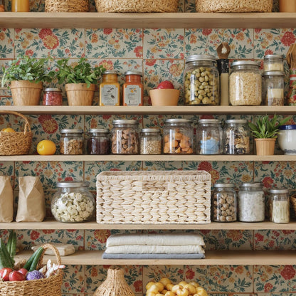 GRANNY SAYS Wicker Storage Baskets for Shelves, Water Hyacinth Basket with Scalloped Edge, Storage Wicker Baskets for Pantry, Large, 2-Pack