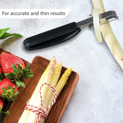 Lurch Germany Julienne Vegetable Y Peeler 5.1 x 2.3 Inches / 13 cm x 6 cm | Stainless Steel Cutter & Slicer for Carrot, Potato & Apple | Veggie Zoodles Maker | Non-slip Comfortable Handle - Black