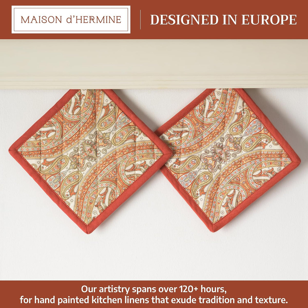 Maison d' Hermine Pot Holders 100% Cotton Potholders (8" x 8") - Colors A