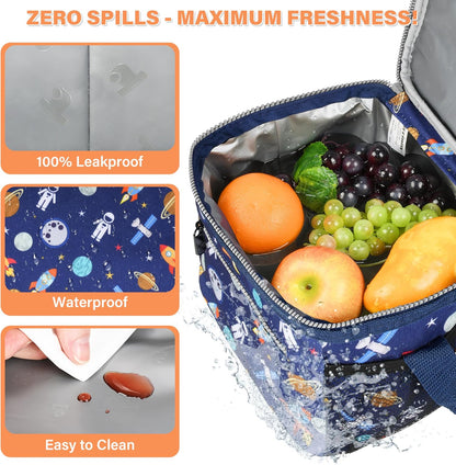 Tirrinia Insulated Lunch Box for Men/Women, Leakproof Lunch Bag for School Work, Large Lunch Tote Kids Boys Girls Student Back to School, Soft Cooler Office Picnic Beach Camping for Adults, Charcoal