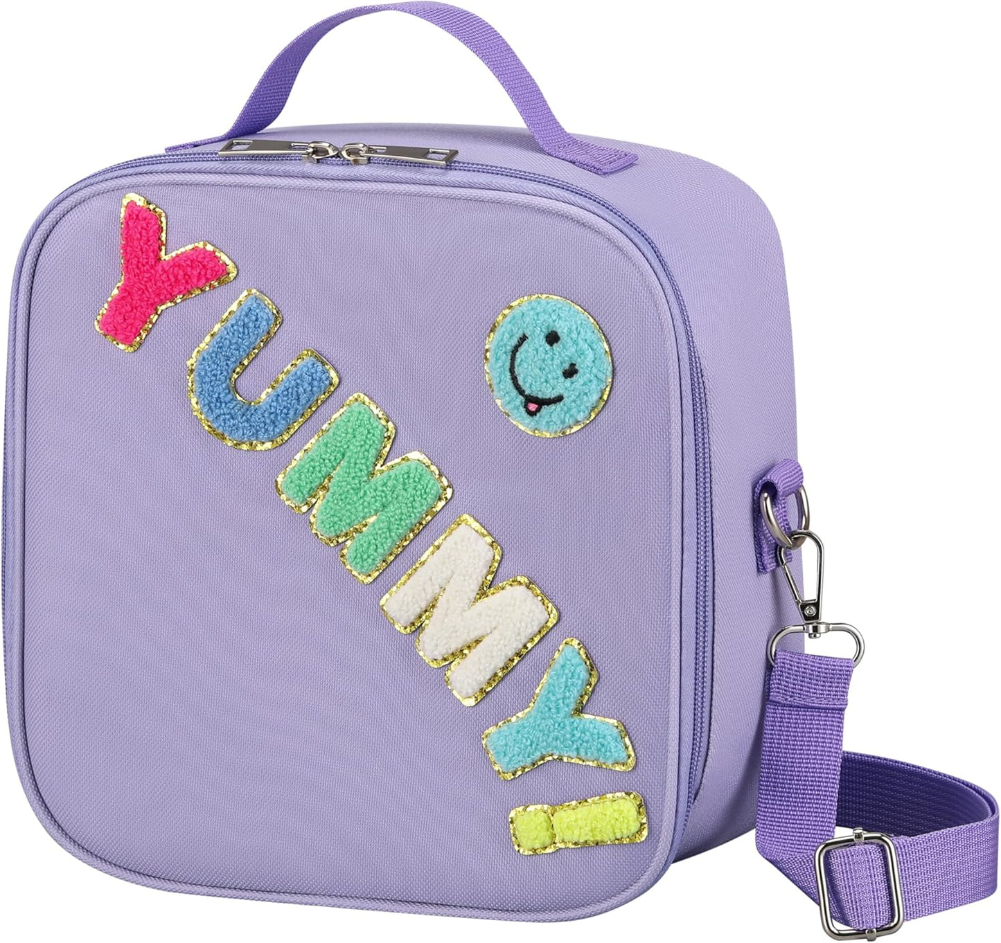 Reusable Insulated Lunch Bag for Kids Teens & Adults with Adjustable Shoulder Strap - Large Durable Lunch Bag Tote for School Travel Picnic Work - Leakproof Design Lunch Carrier (Black -3D Dinosaur)