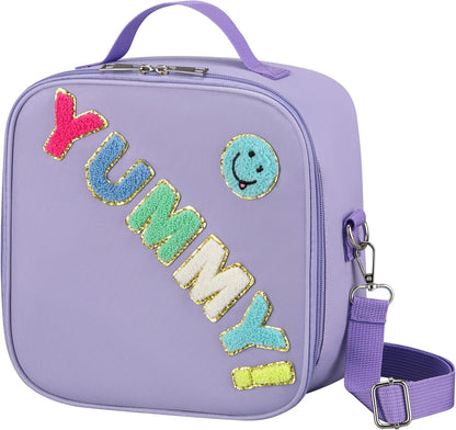 Reusable Insulated Lunch Bag for Kids Teens & Adults with Adjustable Shoulder Strap - Large Durable Lunch Bag Tote for School Travel Picnic Work - Leakproof Design Lunch Carrier (Black -3D Dinosaur)