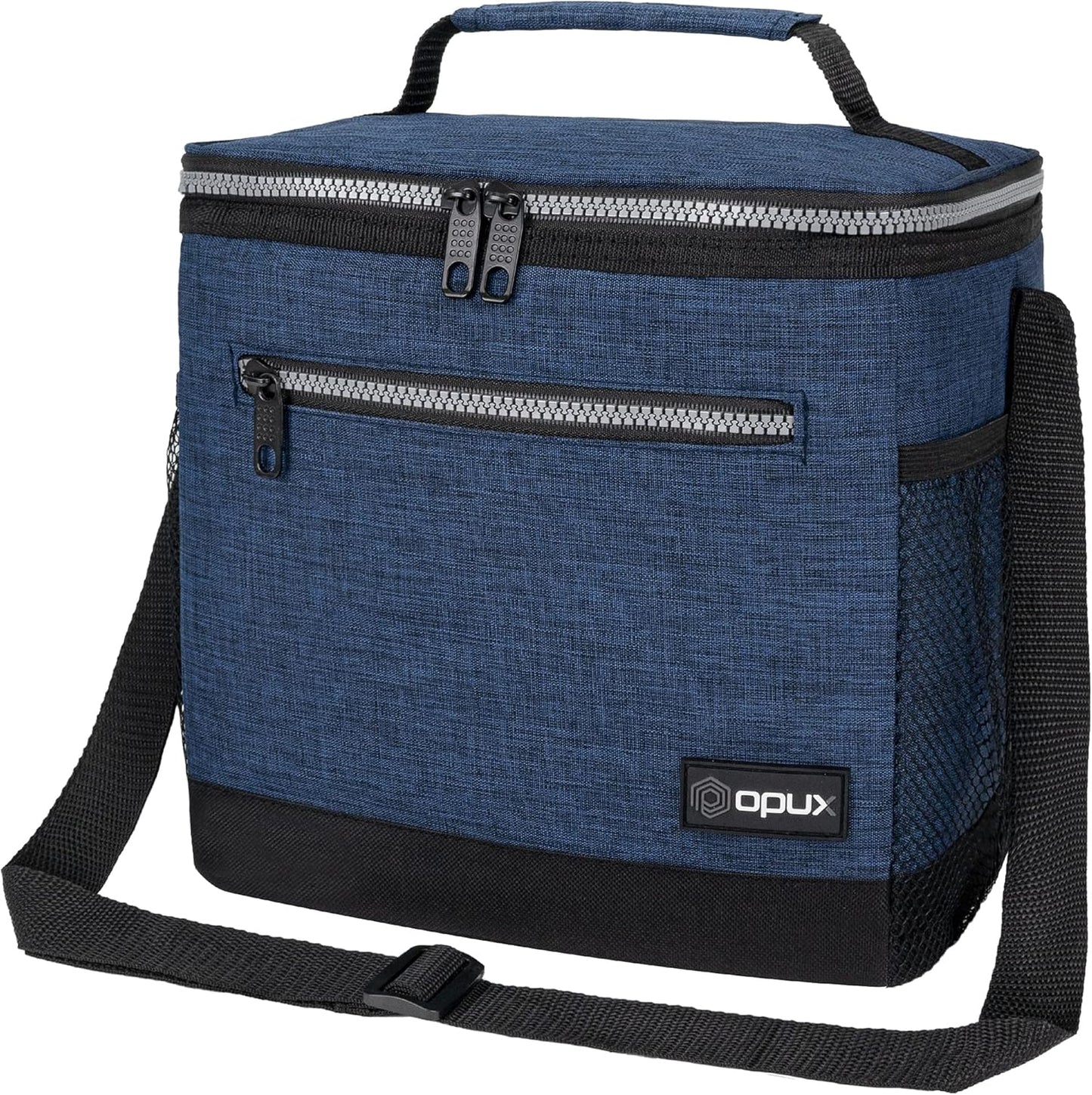 opux Insulated Lunch Box Men Women, Lunch Bag for Work School, Leakproof Soft Cooler Tote Adult, Large Lunch Pail Kids Boys Girls, Picnic Beach Food Bag with Shoulder Strap, Purple Floral