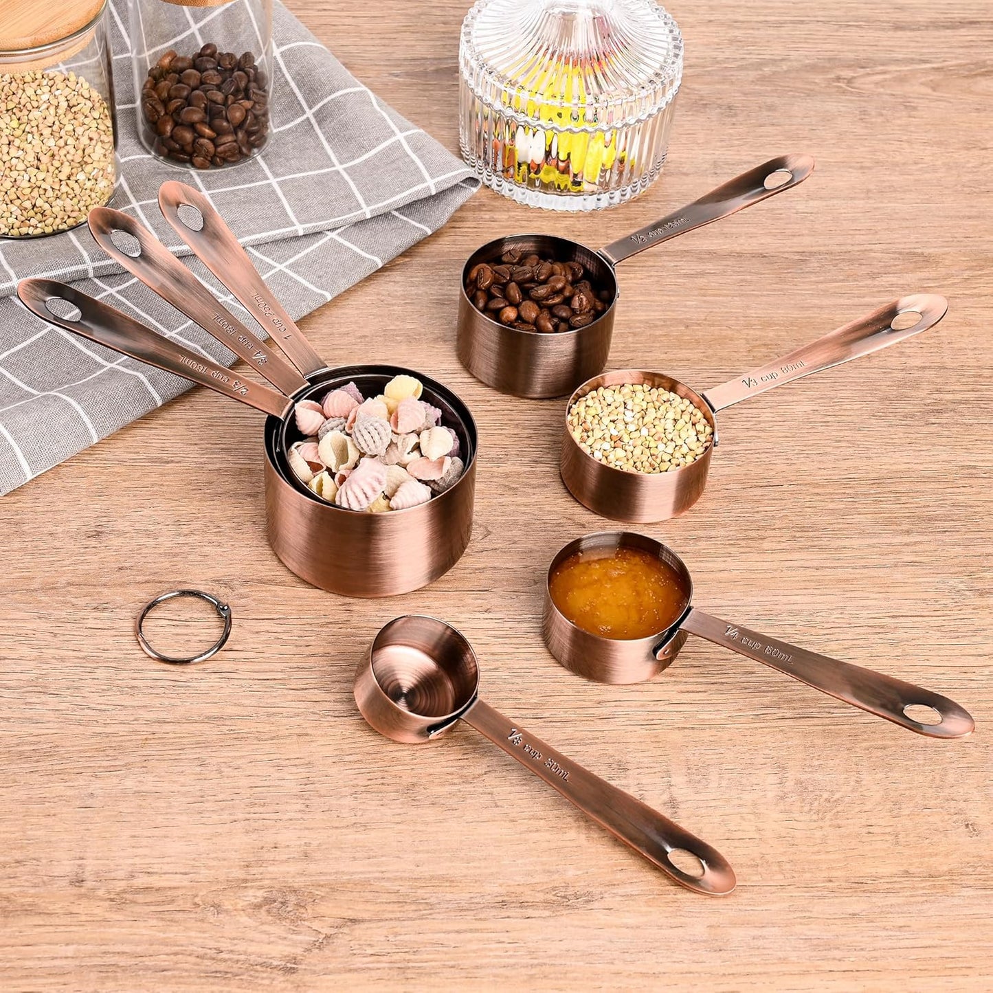 Measuring Cups and Spoons Set of 12, Stainless Steel Stackable Measuring Cups and Spoons Set With Leveler, Metal Measuring Spoons and Cups for Dry or Liquid Ingredients During Kitchen & Baking