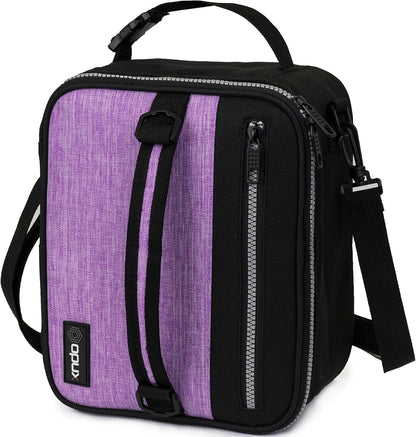 opux Insulated Lunch Box for Men Women Adult, Compact Lunch Bag for Kids Boy Girl Teen, Soft Lunch Cooler Bag for Work School, Leakproof Lunchbox Lunch Pail with Clip-on Buckle, Grey Flowers