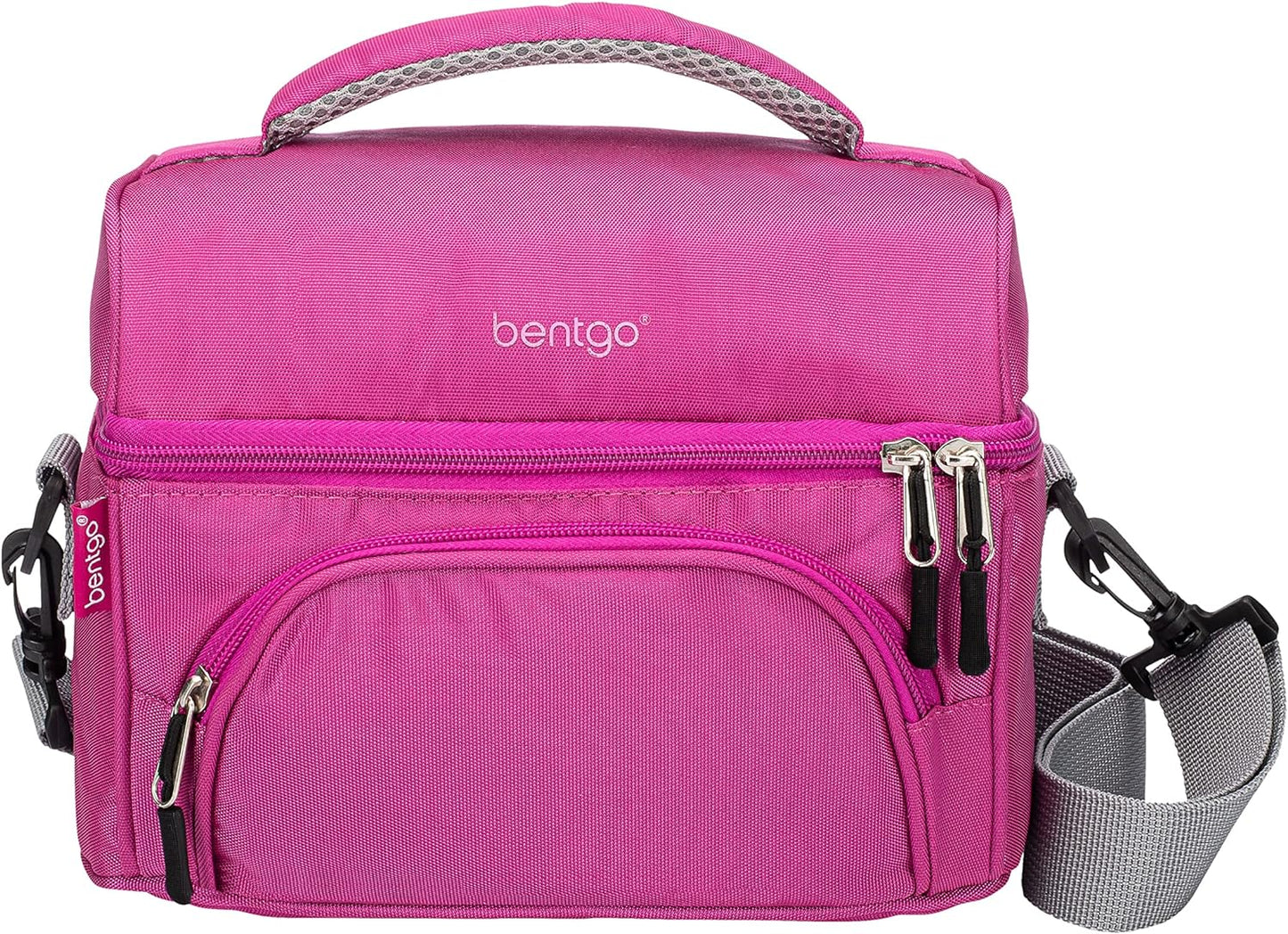 Bentgo Deluxe Lunch Bag - Durable and Insulated Lunch Tote with Zippered Outer Pocket, Internal Mesh Pocket, Padded and Adjustable Straps, & 2-Way Zippers - Fits All Lunch Boxes (Blue)