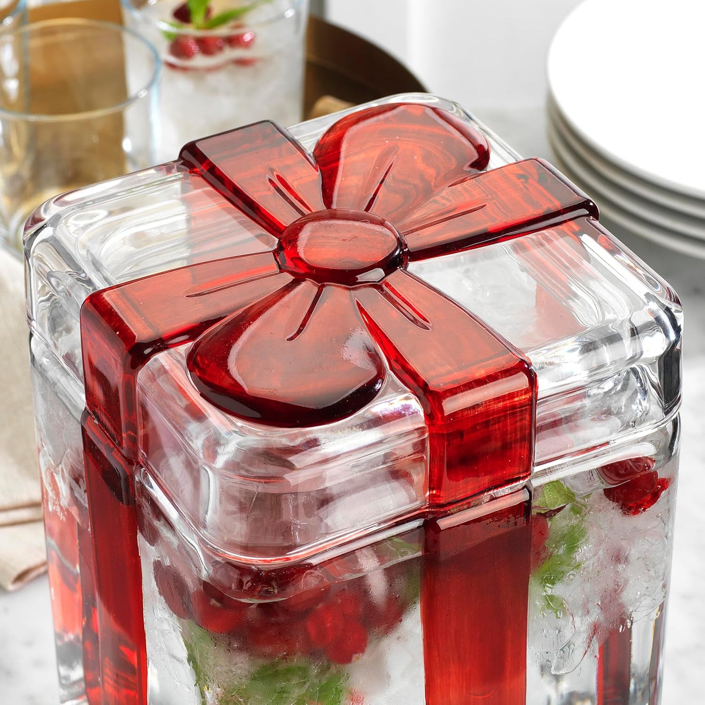 3 Gallon Classic Ice Cold Clear Glass Mason Jug Drink Beverage Dispenser Durable On Galvanized Stand With Leak Free Spigot-Easy Filling For Outdoor, Parties & Daily Use Lid