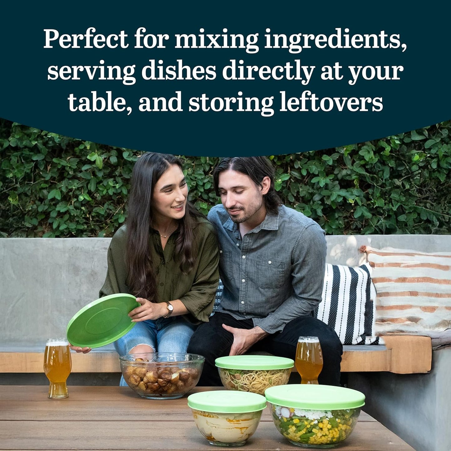 Libbey Baker's Basics 3-Piece Glass Mixing Bowls Set - Clear Bowls for Baking, Prep, Serving & Storage - Microwave, Oven, Freezer and Dishwasher Safe