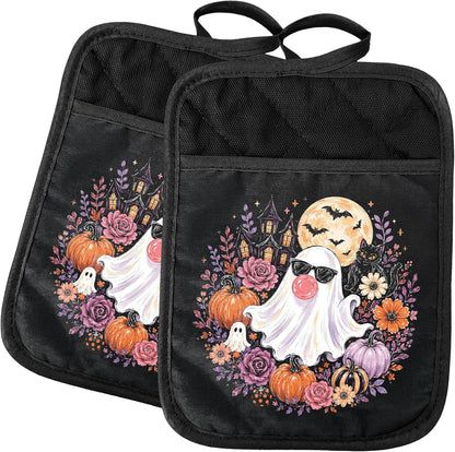 Gothic Cooking Skeleton Chef Pot Holders Heat Resistant