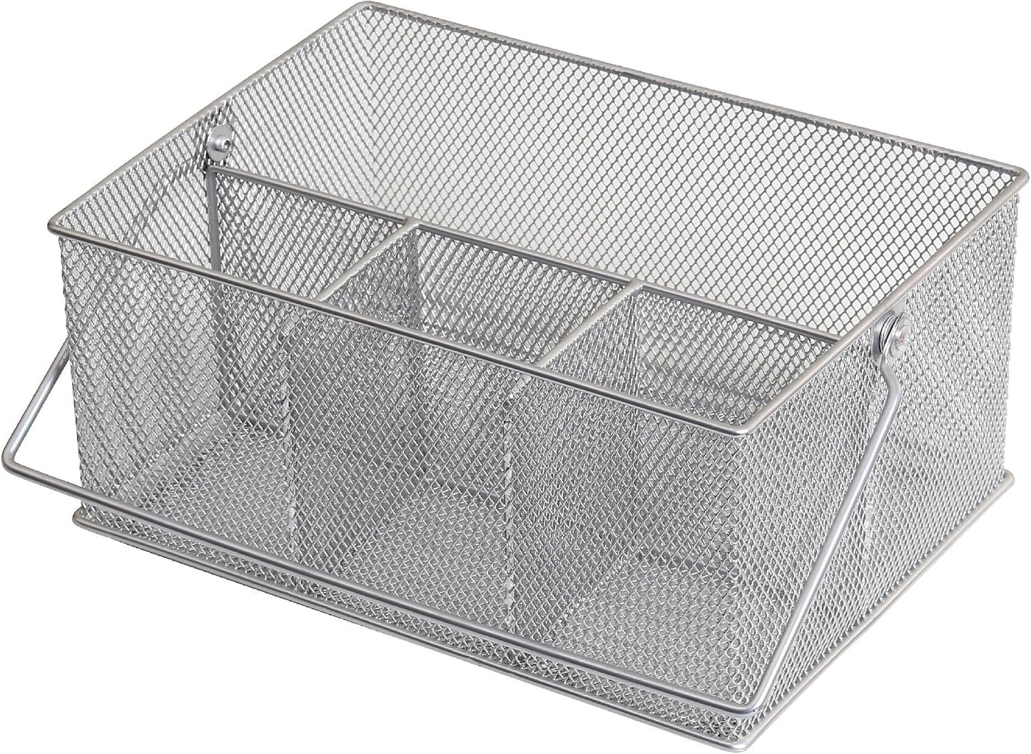 YBM HOME Mesh Silver Condiment Caddy / Kitchen Supply, Utensil, Napkin Holder (w'7 L'9.1/4 Depth 4'3/8 Inch) 1151M (1)
