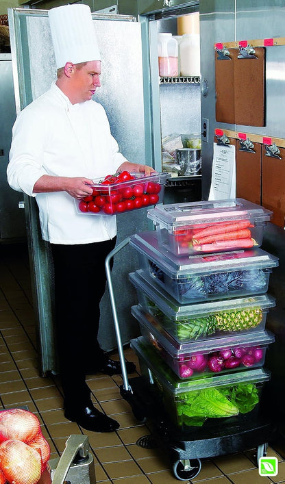 Rubbermaid Commercial Products Polycarbonate Food Storage Box/Tote, 2 Gallon, Clear, for Restaurant/Kitchen/Cafeteria