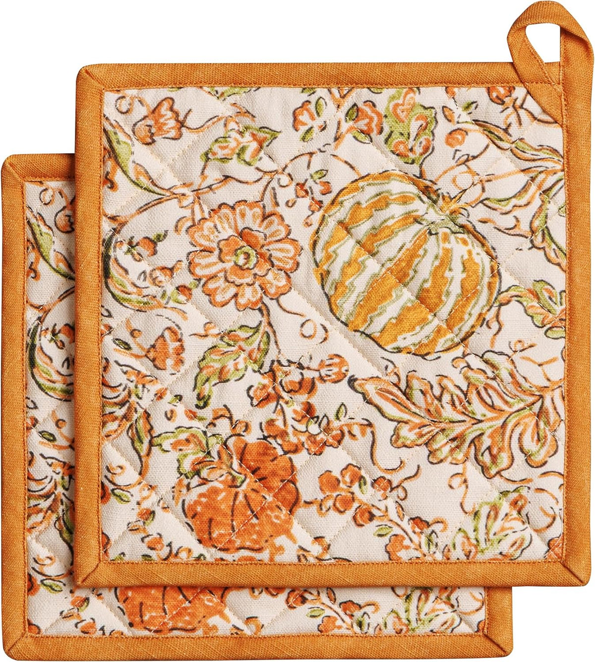 Maison d' Hermine 100% Cotton Oven Mitt & Pot Holder Set (7.5"x13" & 8"x8") - Colors C