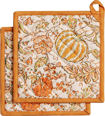 Maison d' Hermine 100% Cotton Oven Mitt & Pot Holder Set (7.5"x13" & 8"x8") - Colors C