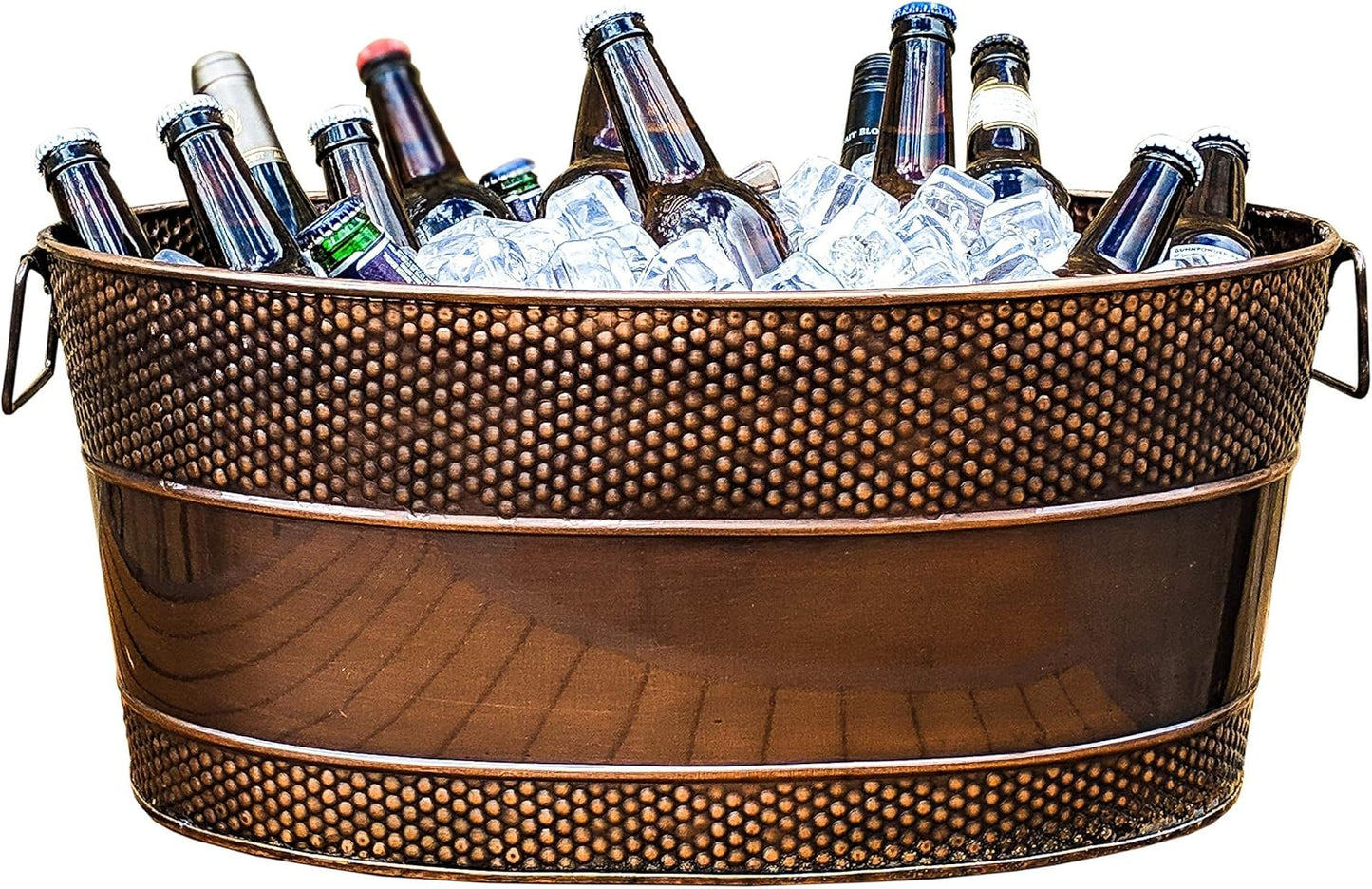 BREKX Aspen Heavy-Duty Oval Stainless Steel Drink Cooler for Parties - Metal Large Ice Bucket for Drinks, 25-Quart (30-Bottle) Large Cooler Ice Container for Parties